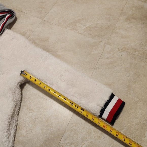 Tommy Hilfiger Womens L Large Spellout Fleece Sherpa High Deep Pile Teddy Jacket - Picture 8 of 10